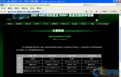 AMD 5000+黑盒超频大赛获奖信息郑重更正